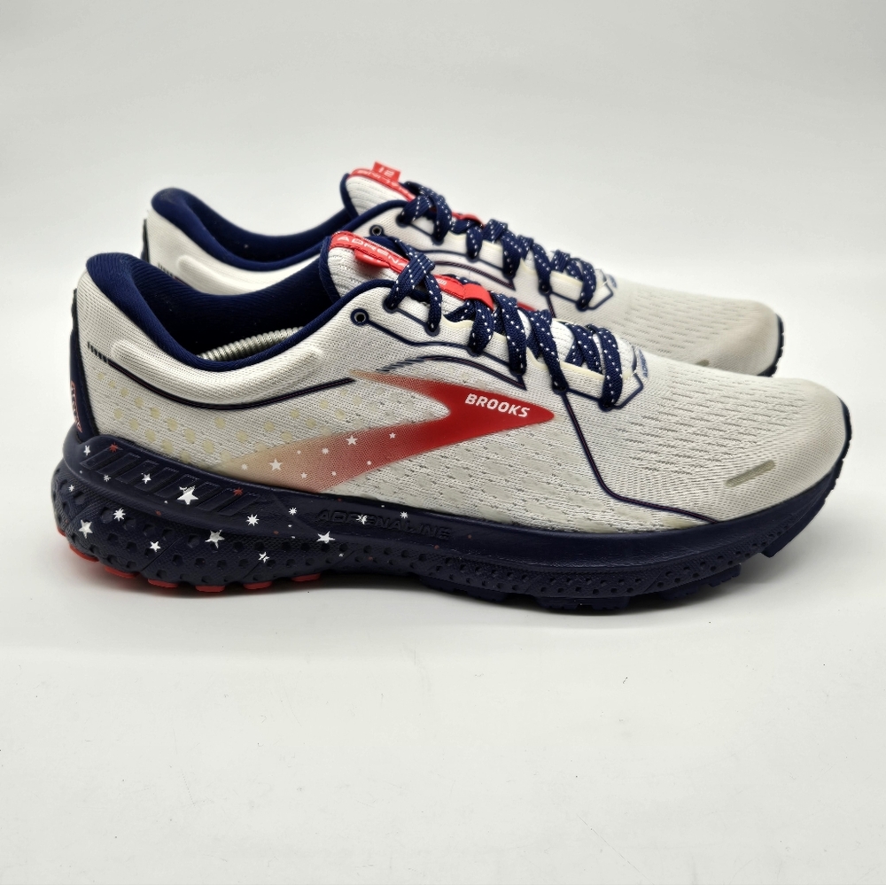 Brooks Womens Adrenaline GTS 21 1203291B166 White Running Shoes Women's Size 10